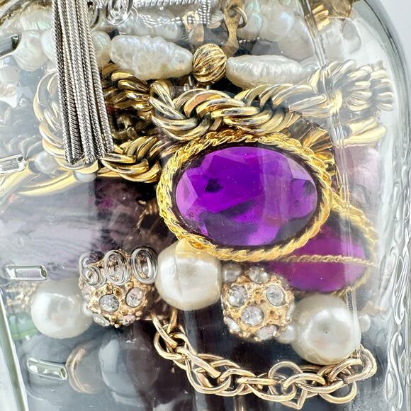 2lb 6oz Jewelry Jar Vintage to Modern Necklaces Bracelets Earrings Mixed Lot - Picture 5 of 8